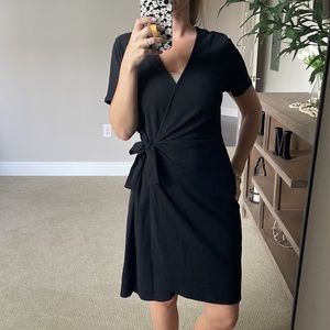 J.crew black faux wrap dress